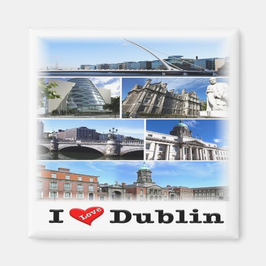 NIR011 DUBLIN "I LOVE", Noord-Ierland, Fridge Magneet (Voorkant)