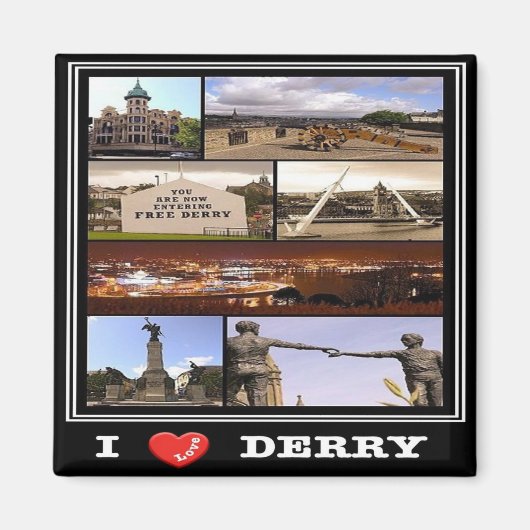 NIR015 DERRY "I LOVE", Noord-Ierland, Fridge Magneet (Voorkant)