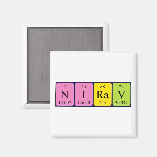 Nirav periodieke lijstnaam magnet (Voorkant / Achterkant)