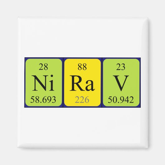 Nirav periodieke lijstnaam magnet (Voorkant)