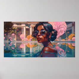 Niravi zwemmen in het paradijs poster