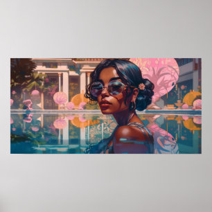 Niravi zwemmen in het paradijs poster