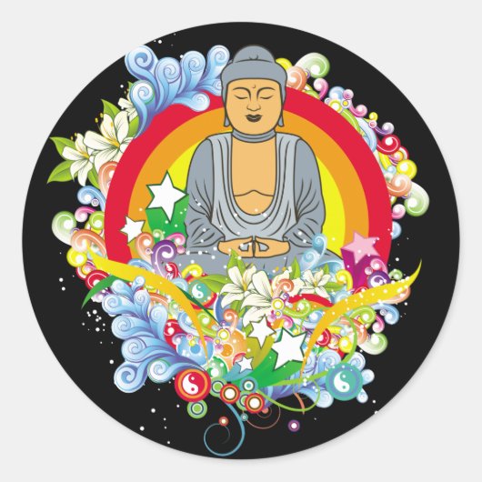 Nirvana Buddha Ronde Sticker (Voorkant)