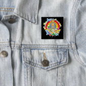 Nirvana Buddha Vierkante Button 5,1 Cm (In situ)