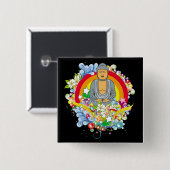 Nirvana Buddha Vierkante Button 5,1 Cm (Voorkant /achterkant)