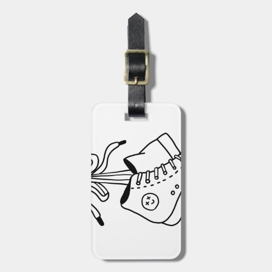 NIRVANA CONVERSE, CONVERSE, SNEAKERS, KUSTONTWERP BAGAGELABEL (Voorkant verticaal)