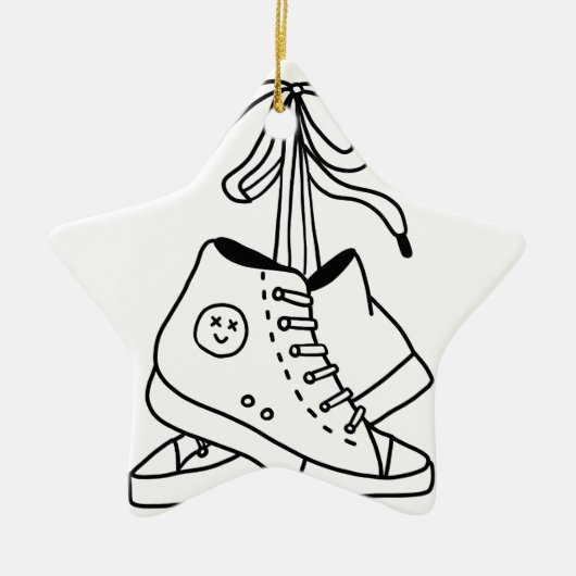 NIRVANA CONVERSE, CONVERSE, SNEAKERS, KUSTONTWERP KERAMISCH ORNAMENT (Voorkant)