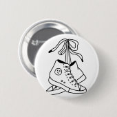 NIRVANA CONVERSE, CONVERSE, SNEAKERS, KUSTONTWERP RONDE BUTTON 5,7 CM (Voorkant /achterkant)