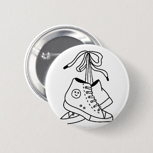 NIRVANA CONVERSE, CONVERSE, SNEAKERS, KUSTONTWERP RONDE BUTTON 5,7 CM (Voorkant /achterkant)