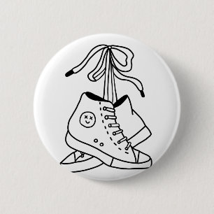 NIRVANA CONVERSE, CONVERSE, SNEAKERS, KUSTONTWERP RONDE BUTTON 5,7 CM