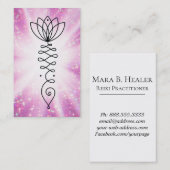 *~* Nirvana Heart Lotus Glitter Rays Reiki Yoga Visitekaartje (Voorkant / Achterkant)