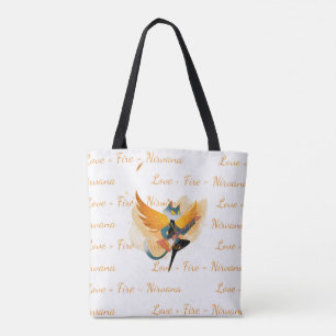 Nirvana Kat met Gitaar & Vleugels – Witte Boodscha Tote Bag