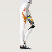 Nirvana Kat met Gitaar & Vleugels – Witte Damesleg Leggings (Rechts)