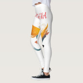 Nirvana Kat met Gitaar & Vleugels – Witte Damesleg Leggings (Links)