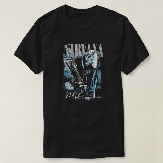 Nirvana Kurt Cobain Grunge Illustratie T-shirt (Design voorkant)