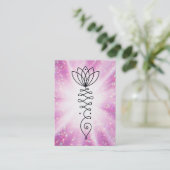 *~* Nirvana Lotus Heart Glitter Rays Reiki Yoga Visitekaartje (Staand voorkant)