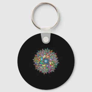 Nirvana Mandala Geometrie Heilige Fractale Kunst Y Sleutelhanger