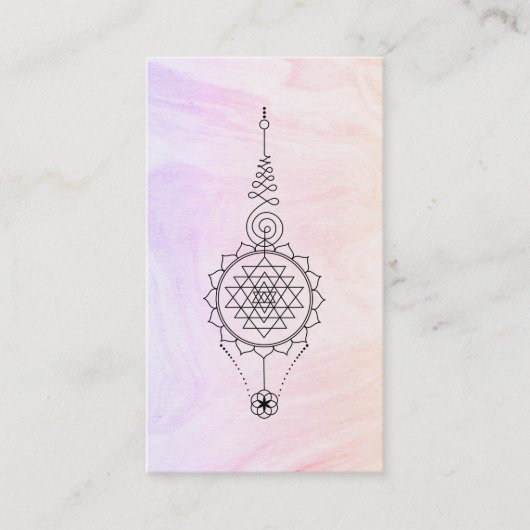 *~* Nirvana Marble Pastel Ombre Reiki Healing Visitekaartje (Voorkant)