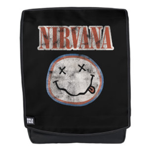 Nirvana Red White & Blue Smiley Face-rugzak Rugtassen