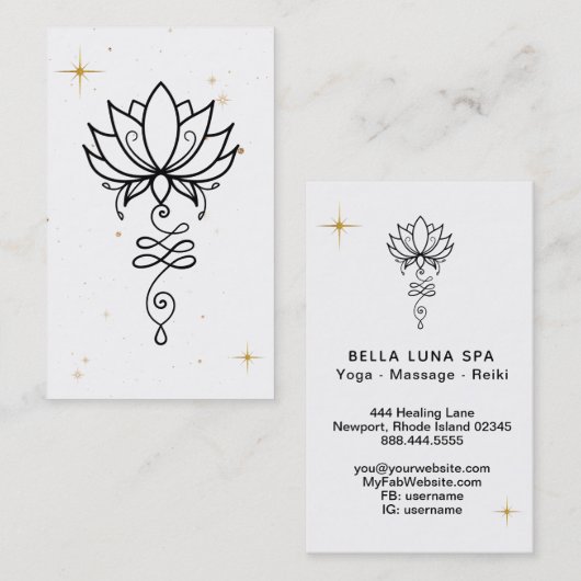 *~* Nirvana Sacred Geometry Lotus Cosmic Business Visitekaartje (Voorkant / Achterkant)