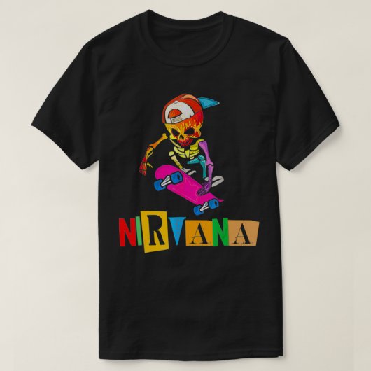 Nirvanas Skateboard Skelton  T-shirt (Design voorkant)
