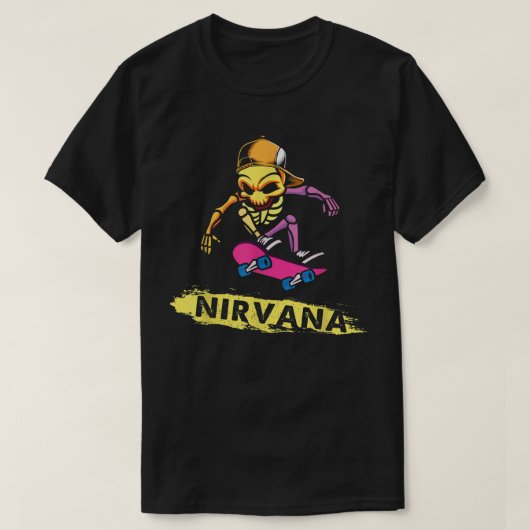 Nirvanas Skateboard Skelton  T-shirt (Design voorkant)