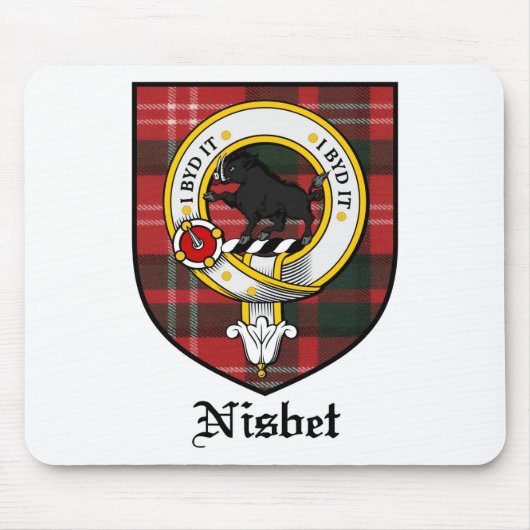Nisbet Clan Crest Badge Tartan Muismat (Voorkant)