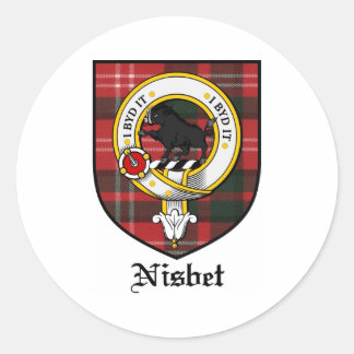 Nisbet Clan Crest Badge Tartan Ronde Sticker