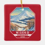 Niseko Hokkaido Japan Winter Reizen Kunst Vintage Keramisch Ornament<br><div class="desc">Niseko Winter kunstontwerp met het winterlandschap.</div>