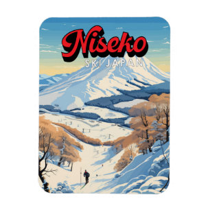Niseko Hokkaido Japan Winter Reizen Kunst Vintage Magneet