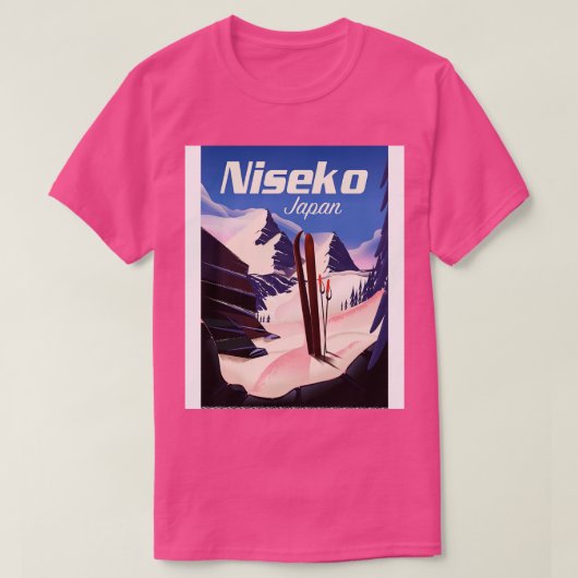 Niseko Hokkaido  stijl ski-poster T-shirt (Design voorkant)