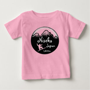 Niseko Japan baby zwart wit snowboard art outfit