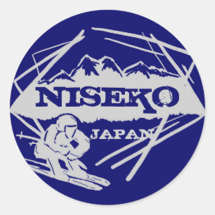 Niseko Japan blauw grijs ski logo kunst stickers