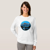 Niseko Japan blue ski art elevatie hoodie T-shirt (Voorkant volledig)