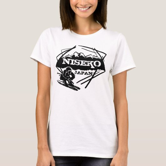 Niseko Japan geel ski logo kunst dames tanktop (Voorkant)
