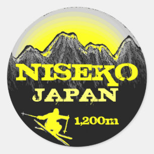 Niseko Japan gele ski art stickers