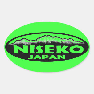 Niseko Japan groene ovale stickers