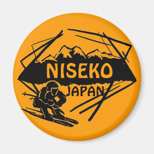 Niseko Japan oranje ski logo art souvenirmagneet Magneet