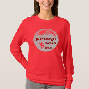 Niseko Japan rode snowboard kunst dames shirt