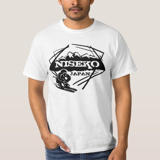 Niseko Japan ski logo zwart wit t-shirt (Voorkant)