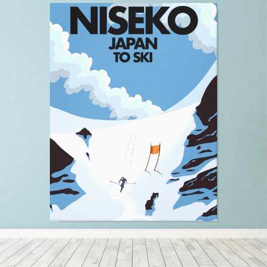 Niseko Japan ski print (Insitu (Houten vloer))