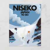 Niseko Japan ski print Briefkaart (Voorkant)