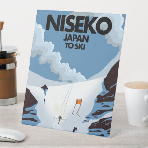 Niseko Japan ski print Reclamebord Met Voetstuk