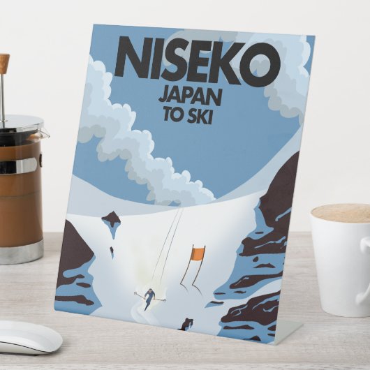 Niseko Japan ski print Reclamebord Met Voetstuk (Insitu)
