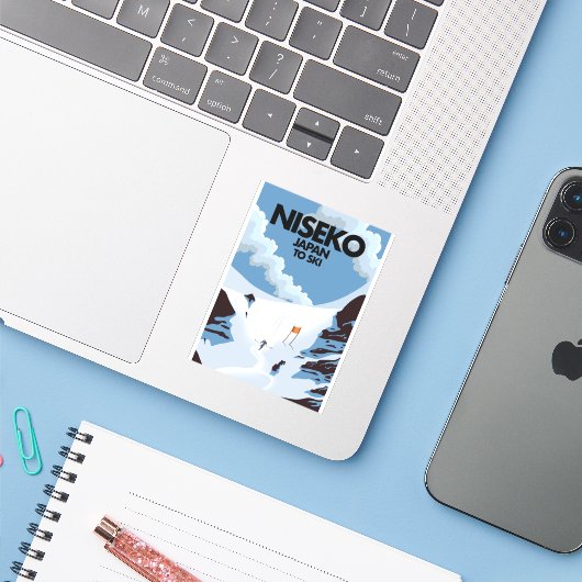 Niseko Japan ski print Sticker (Laptop met iPhone)