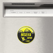 Niseko Japan yellow snowboard art souvenir magnet (Insitu (Vaatwasser))