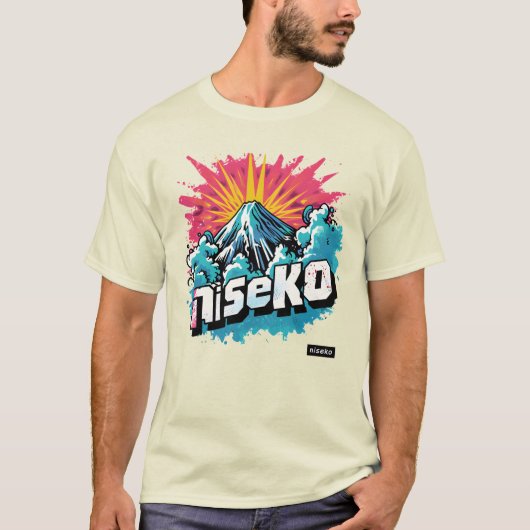 Niseko Retro Ski Blast - Hip Winter Resort T-shirt (Voorkant)