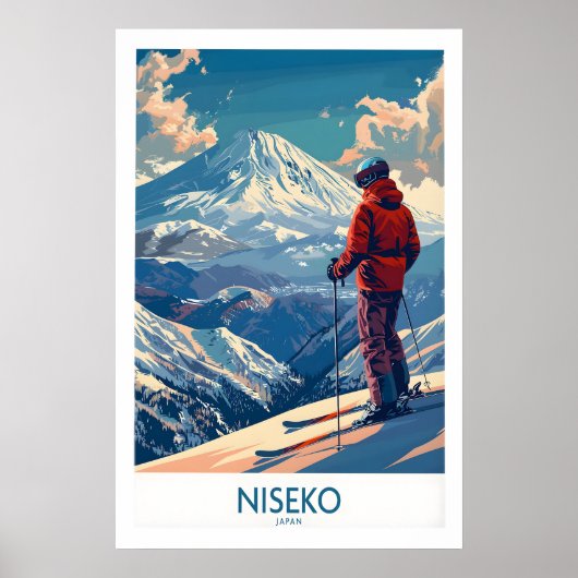 Niseko-wandkunstprint - Skiposter Japan 1 Poster (Voorkant)