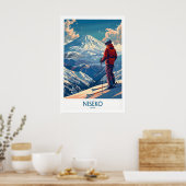 Niseko-wandkunstprint - Skiposter Japan 1 Poster (Keuken)