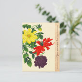 Nishimura Hodo Dahlias oosterse japanesbloemen Briefkaart (Staand voorkant)
